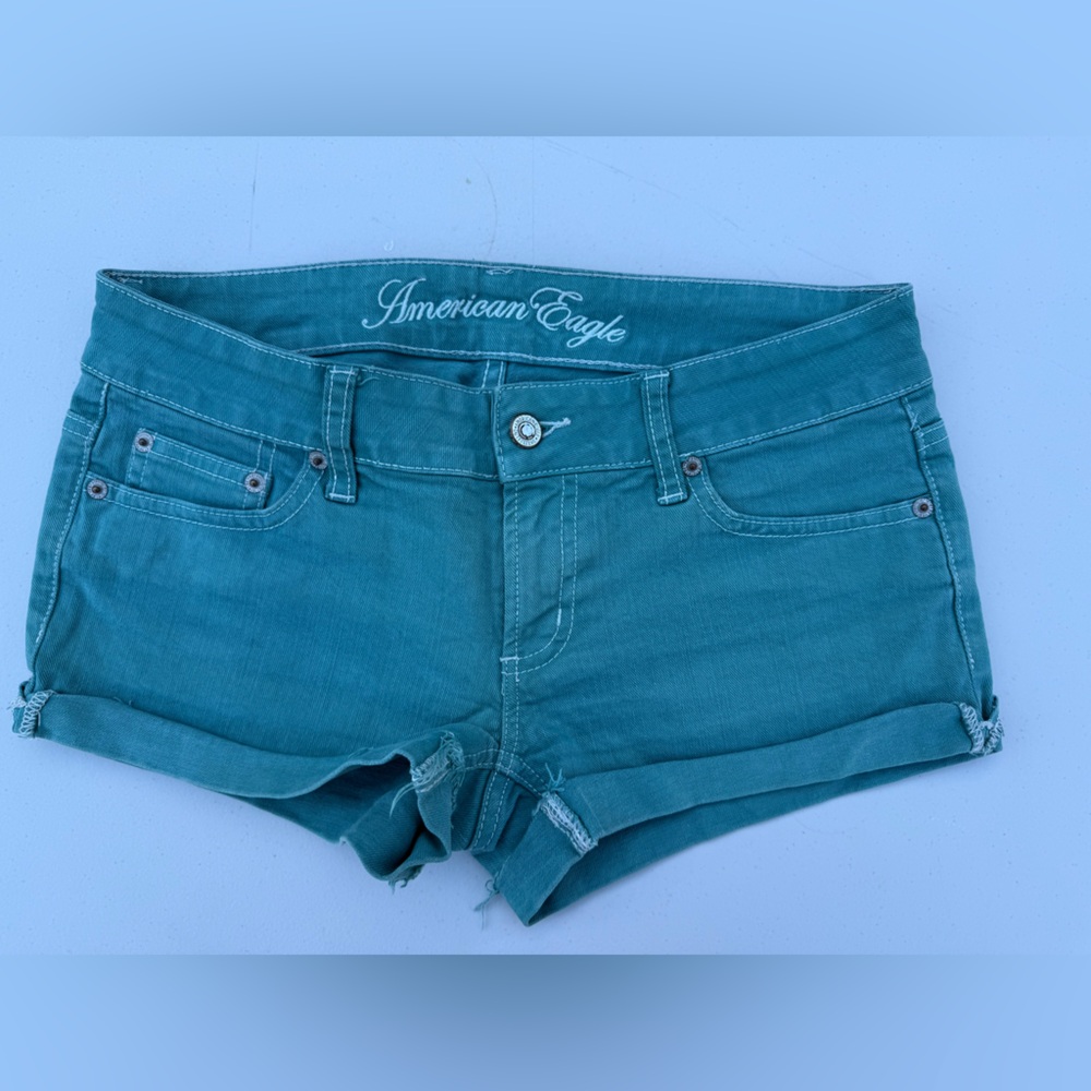 Super Fun Vintage Y2K American Eagle Women's Teal Jeans - size 2